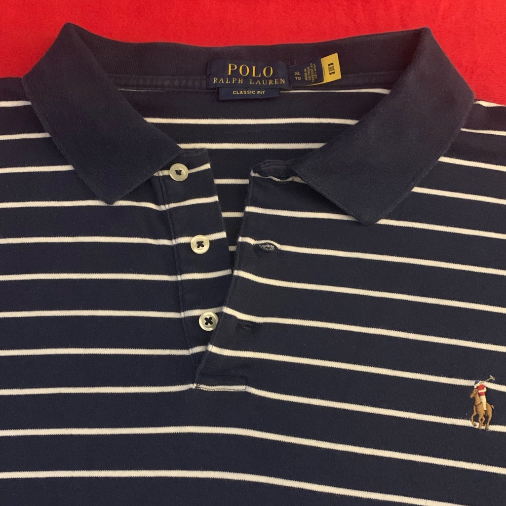 Rl Polo Ss Classic Fit 3 Button Striped Cotton Polo